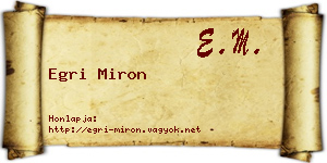 Egri Miron névjegykártya